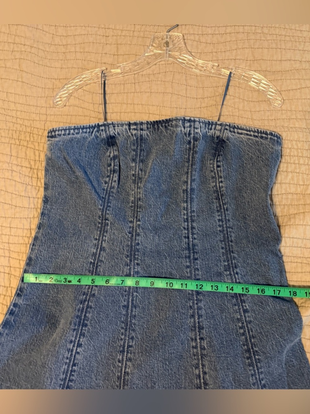 Abercrombie & Fitch Strapless Light Wash Denim Midi Dress - Picture 5 of 6